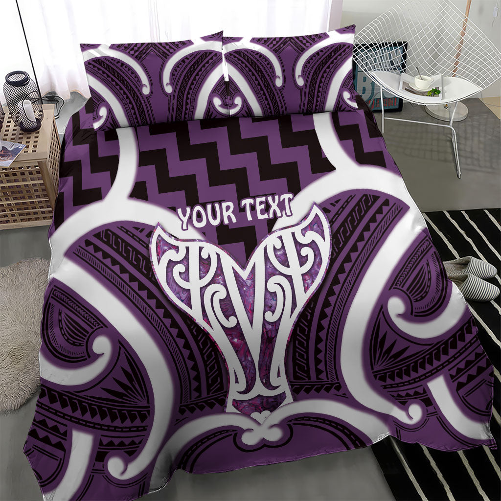Aotearoa Atua Tangaroa Personalised Bedding Set God Of The Sea Maori Whale Tail Purple