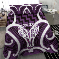 Aotearoa Atua Tangaroa Personalised Bedding Set God Of The Sea Maori Whale Tail Purple