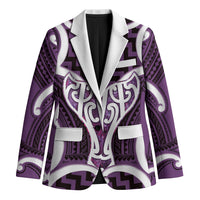 Aotearoa Atua Tangaroa Personalised Blazer God Of The Sea Maori Whale Tail Purple