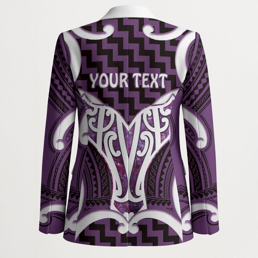 Aotearoa Atua Tangaroa Personalised Blazer God Of The Sea Maori Whale Tail Purple