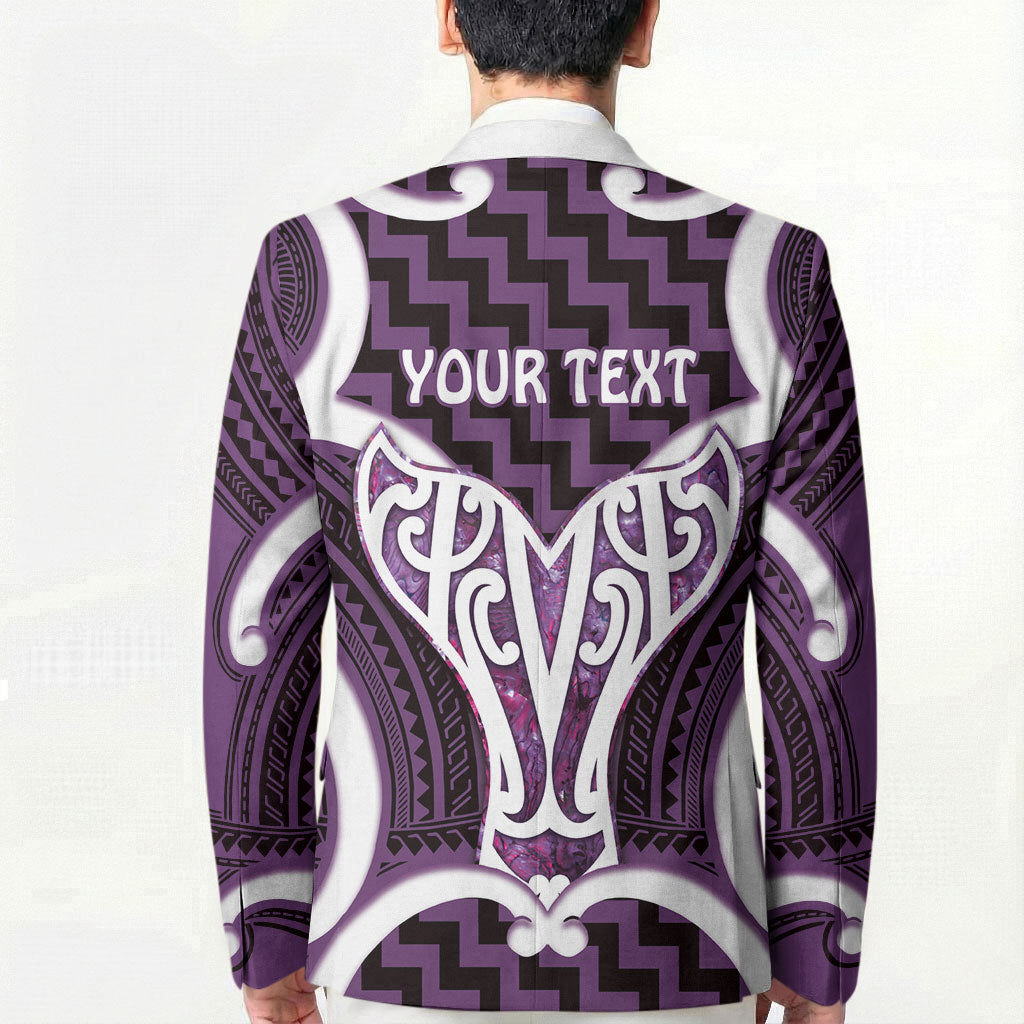 Aotearoa Atua Tangaroa Personalised Blazer God Of The Sea Maori Whale Tail Purple