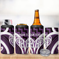 Aotearoa Atua Tangaroa Personalised 4 in 1 Can Cooler Tumbler God Of The Sea Maori Whale Tail Purple