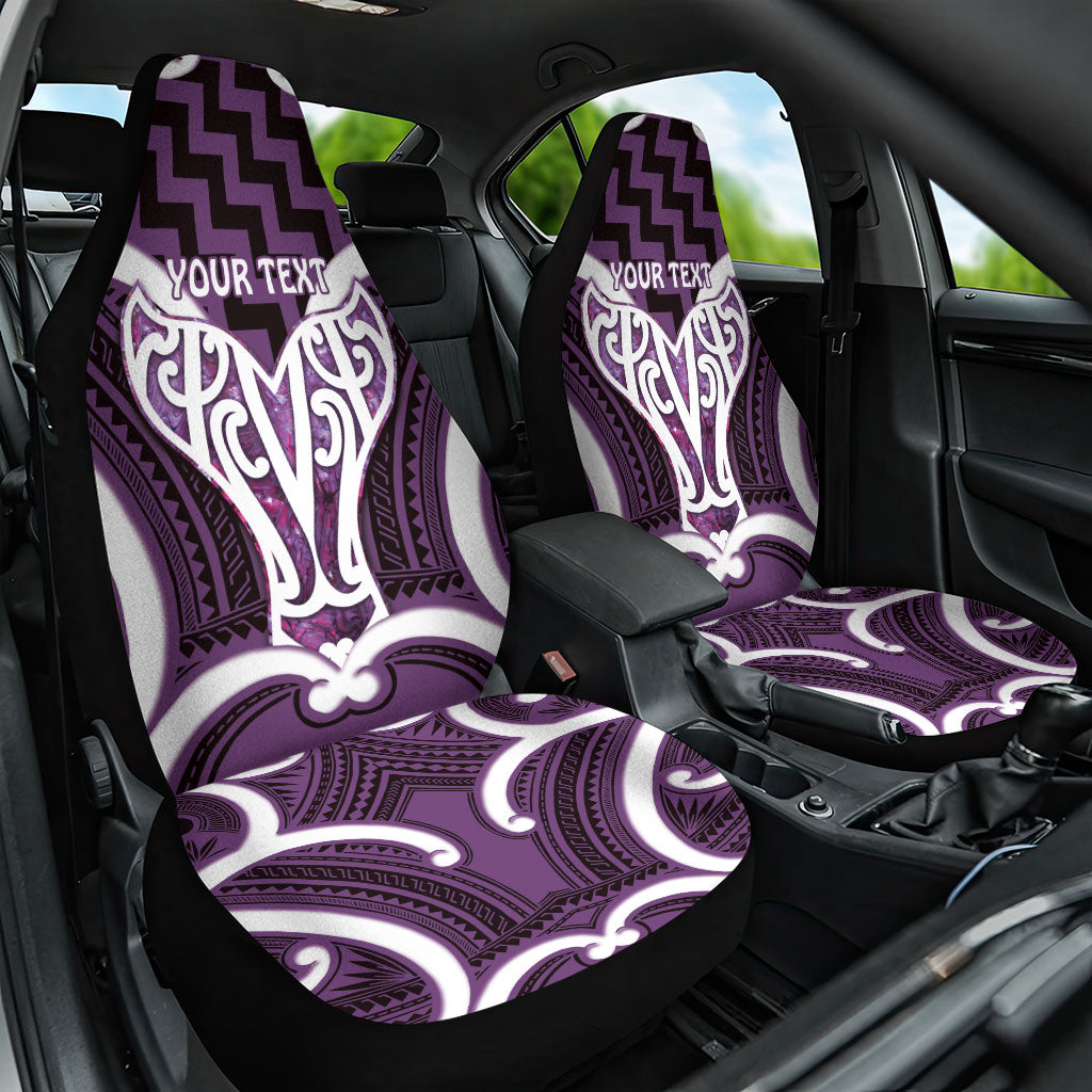 Aotearoa Atua Tangaroa Personalised Car Seat Cover God Of The Sea Maori Whale Tail Purple