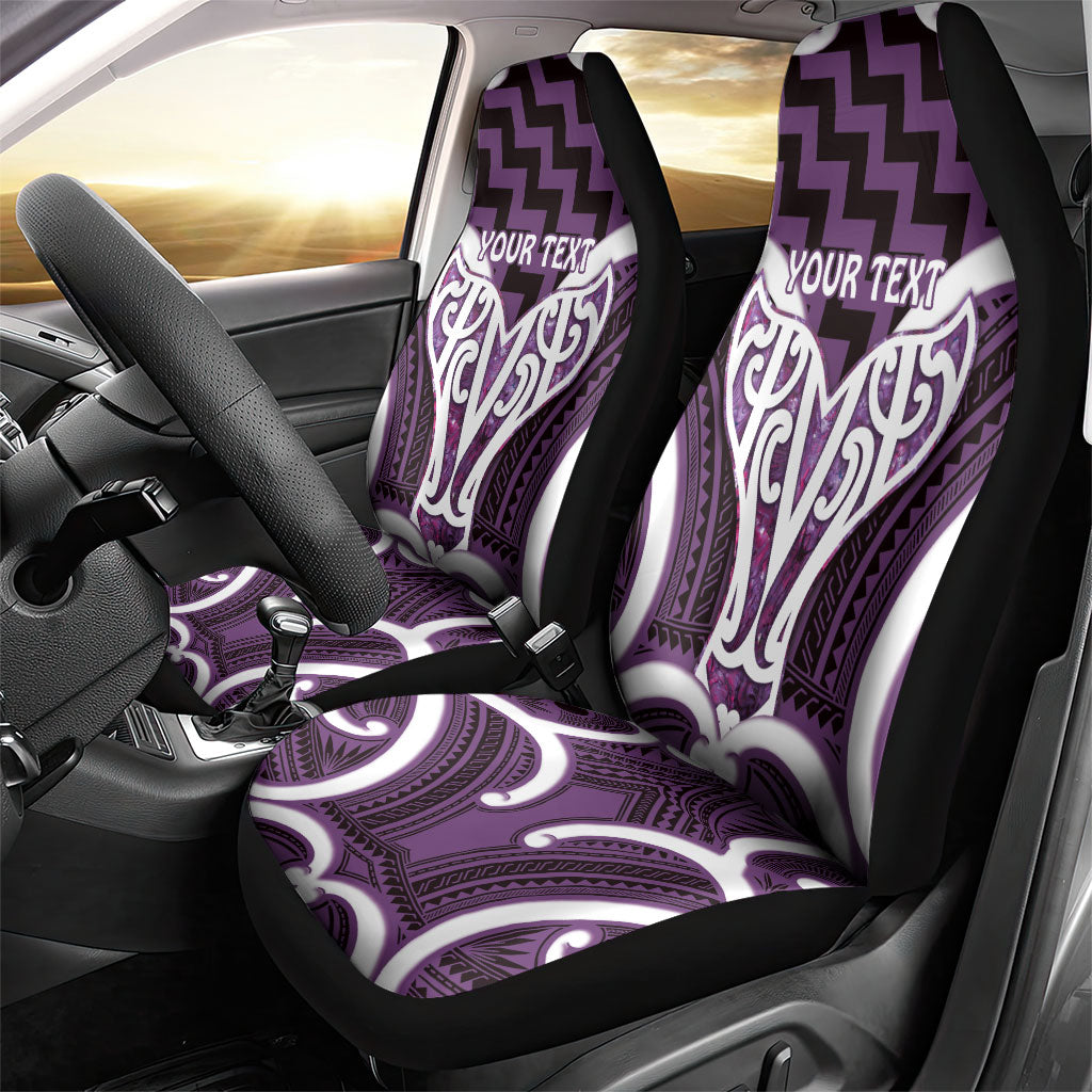 Aotearoa Atua Tangaroa Personalised Car Seat Cover God Of The Sea Maori Whale Tail Purple