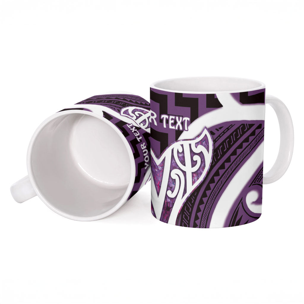 Aotearoa Atua Tangaroa Personalised Ceramic Mug God Of The Sea Maori Whale Tail Purple