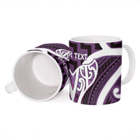 Aotearoa Atua Tangaroa Personalised Ceramic Mug God Of The Sea Maori Whale Tail Purple