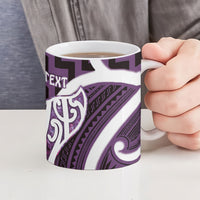Aotearoa Atua Tangaroa Personalised Ceramic Mug God Of The Sea Maori Whale Tail Purple