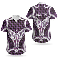 Aotearoa Atua Tangaroa Personalised Couples Matching Off Shoulder Maxi Dress and Hawaiian Shirt God Of The Sea Maori Whale Tail Purple