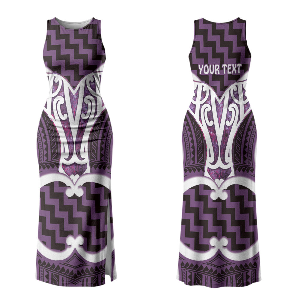 Aotearoa Atua Tangaroa Personalised Couples Matching Tank Maxi Dress and Hawaiian Shirt God Of The Sea Maori Whale Tail Purple