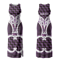 Aotearoa Atua Tangaroa Personalised Couples Matching Tank Maxi Dress and Hawaiian Shirt God Of The Sea Maori Whale Tail Purple