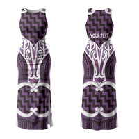 Aotearoa Atua Tangaroa Personalised Family Matching Tank Maxi Dress and Hawaiian Shirt God Of The Sea Maori Whale Tail Purple