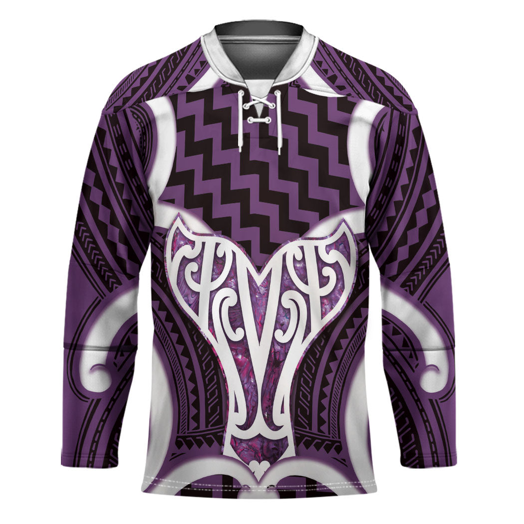 Aotearoa Atua Tangaroa Personalised Hockey Jersey God Of The Sea Maori Whale Tail Purple