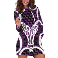 Aotearoa Atua Tangaroa Personalised Hoodie Dress God Of The Sea Maori Whale Tail Purple