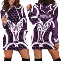Aotearoa Atua Tangaroa Personalised Hoodie Dress God Of The Sea Maori Whale Tail Purple