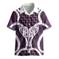 Aotearoa Atua Tangaroa Personalised Kid Hawaiian Shirt God Of The Sea Maori Whale Tail Purple