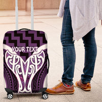 Aotearoa Atua Tangaroa Personalised Luggage Cover God Of The Sea Maori Whale Tail Purple
