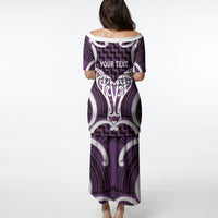 Aotearoa Atua Tangaroa Personalised Puletasi God Of The Sea Maori Whale Tail Purple