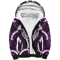 Aotearoa Atua Tangaroa Personalised Sherpa Hoodie God Of The Sea Maori Whale Tail Purple