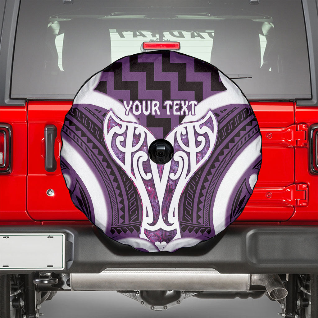 Aotearoa Atua Tangaroa Personalised Spare Tire Cover God Of The Sea Maori Whale Tail Purple