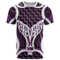 Aotearoa Atua Tangaroa Personalised T Shirt God Of The Sea Maori Whale Tail Purple