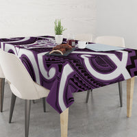 Aotearoa Atua Tangaroa Personalised Tablecloth God Of The Sea Maori Whale Tail Purple