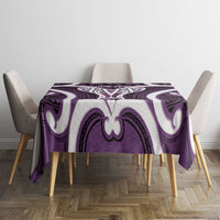 Aotearoa Atua Tangaroa Personalised Tablecloth God Of The Sea Maori Whale Tail Purple