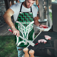 Aotearoa Atua Tangaroa Personalised Apron God Of The Sea Maori Whale Tail Green