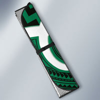Aotearoa Atua Tangaroa Personalised Auto Sun Shade God Of The Sea Maori Whale Tail Green
