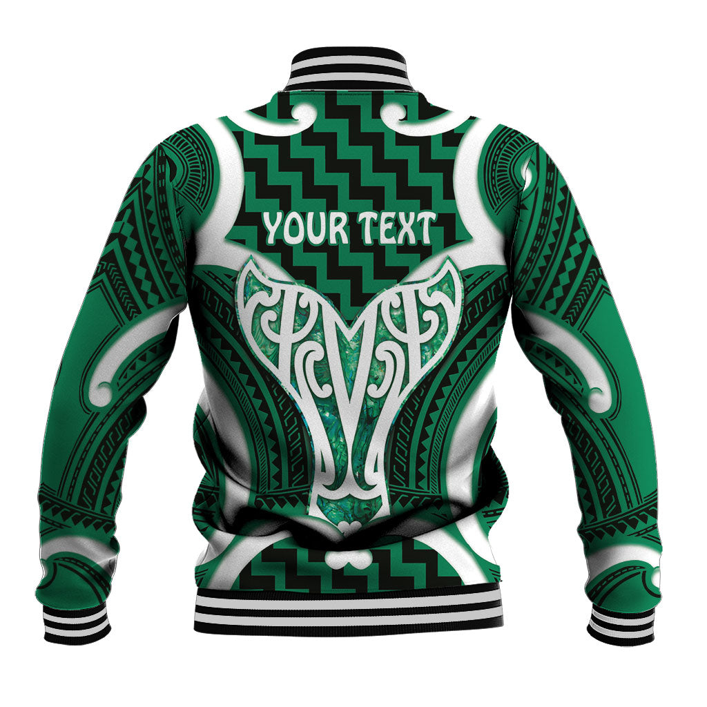 Aotearoa Atua Tangaroa Personalised Baseball Jacket God Of The Sea Maori Whale Tail Green