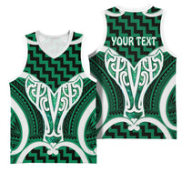Aotearoa Atua Tangaroa Personalised Basketball Jersey God Of The Sea Maori Whale Tail Green