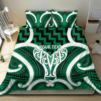 Aotearoa Atua Tangaroa Personalised Bedding Set God Of The Sea Maori Whale Tail Green