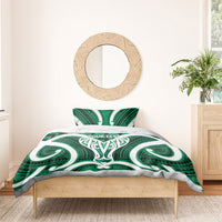Aotearoa Atua Tangaroa Personalised Bedding Set God Of The Sea Maori Whale Tail Green