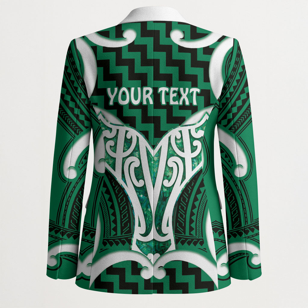 Aotearoa Atua Tangaroa Personalised Blazer God Of The Sea Maori Whale Tail Green
