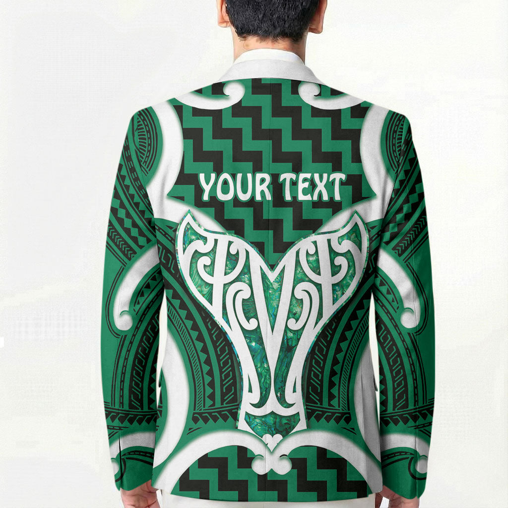 Aotearoa Atua Tangaroa Personalised Blazer God Of The Sea Maori Whale Tail Green