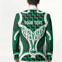 Aotearoa Atua Tangaroa Personalised Blazer God Of The Sea Maori Whale Tail Green
