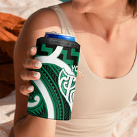 Aotearoa Atua Tangaroa Personalised 4 in 1 Can Cooler Tumbler God Of The Sea Maori Whale Tail Green