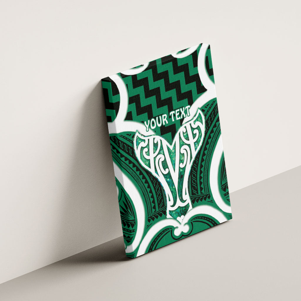 Aotearoa Atua Tangaroa Personalised Canvas Wall Art God Of The Sea Maori Whale Tail Green