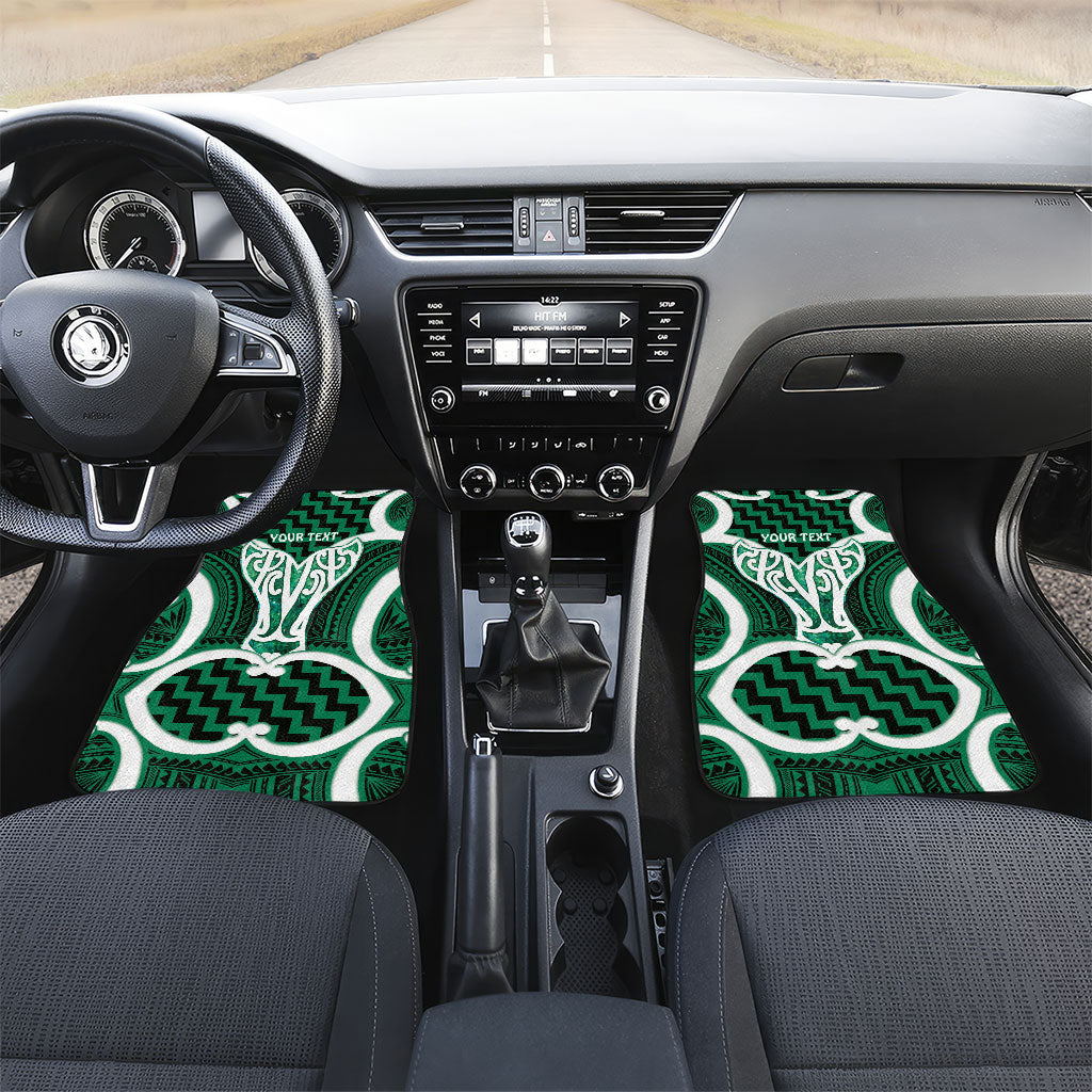 Aotearoa Atua Tangaroa Personalised Car Mats God Of The Sea Maori Whale Tail Green