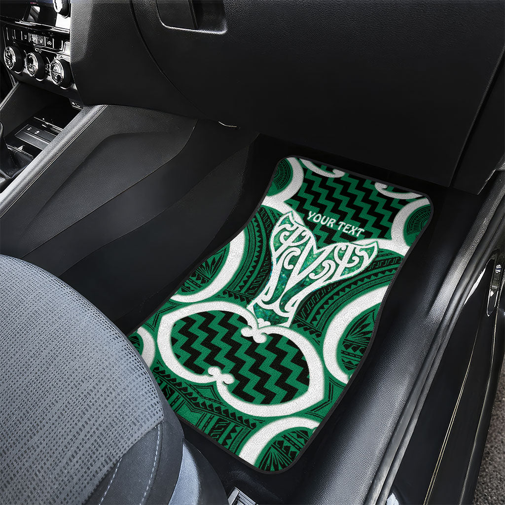 Aotearoa Atua Tangaroa Personalised Car Mats God Of The Sea Maori Whale Tail Green