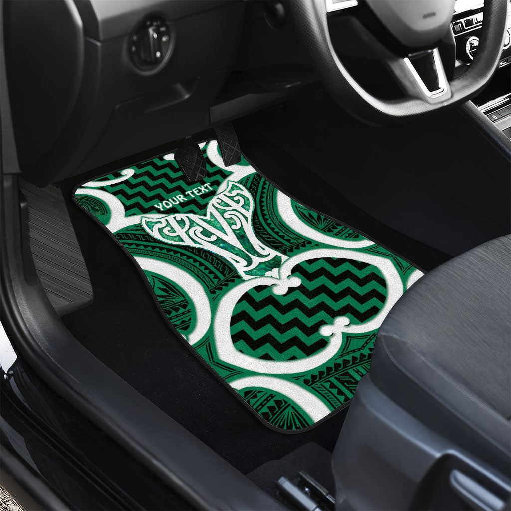 Aotearoa Atua Tangaroa Personalised Car Mats God Of The Sea Maori Whale Tail Green