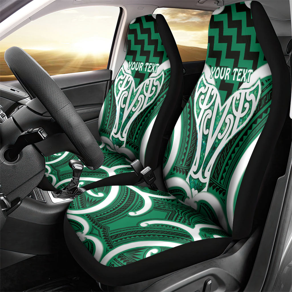 Aotearoa Atua Tangaroa Personalised Car Seat Cover God Of The Sea Maori Whale Tail Green