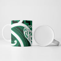 Aotearoa Atua Tangaroa Personalised Ceramic Mug God Of The Sea Maori Whale Tail Green