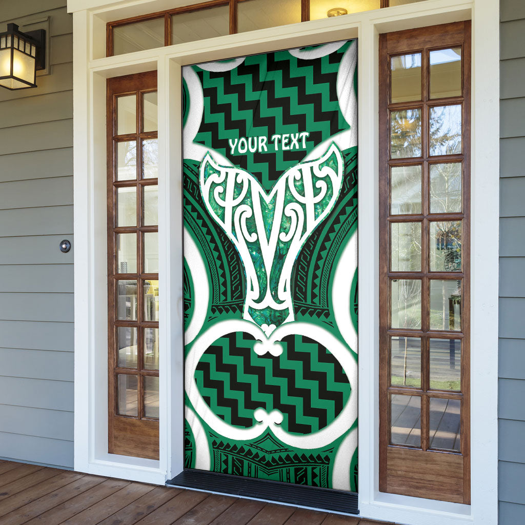 Aotearoa Atua Tangaroa Personalised Door Cover God Of The Sea Maori Whale Tail Green