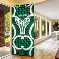 Aotearoa Atua Tangaroa Personalised Door Cover God Of The Sea Maori Whale Tail Green