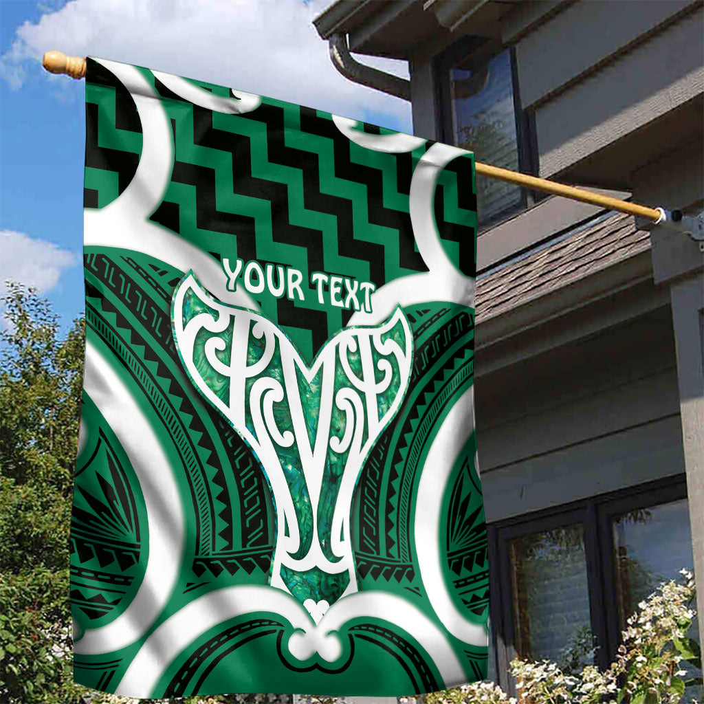 Aotearoa Atua Tangaroa Personalised Garden Flag God Of The Sea Maori Whale Tail Green