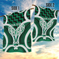 Aotearoa Atua Tangaroa Personalised Garden Flag God Of The Sea Maori Whale Tail Green