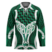 Aotearoa Atua Tangaroa Personalised Hockey Jersey God Of The Sea Maori Whale Tail Green