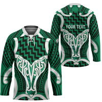 Aotearoa Atua Tangaroa Personalised Hockey Jersey God Of The Sea Maori Whale Tail Green
