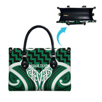 Aotearoa Atua Tangaroa Personalised Leather Bag God Of The Sea Maori Whale Tail Green