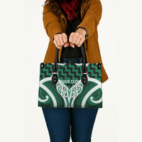 Aotearoa Atua Tangaroa Personalised Leather Bag God Of The Sea Maori Whale Tail Green